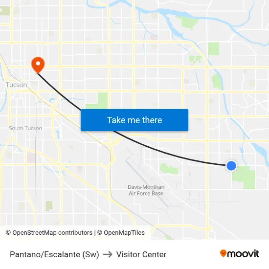 Pantano/Escalante (Sw) to Visitor Center map