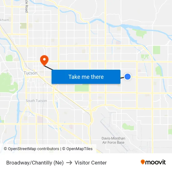 Broadway/Chantilly (Ne) to Visitor Center map
