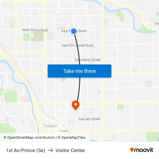 1st Av/Prince (Se) to Visitor Center map