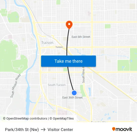 Park/34th St (Nw) to Visitor Center map