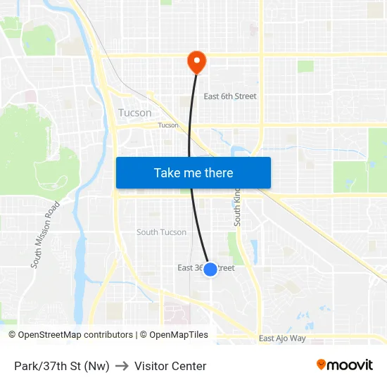Park/37th St (Nw) to Visitor Center map