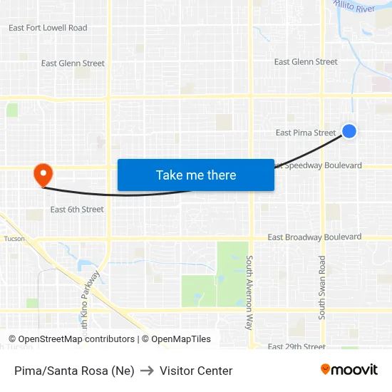 Pima/Santa Rosa (Ne) to Visitor Center map