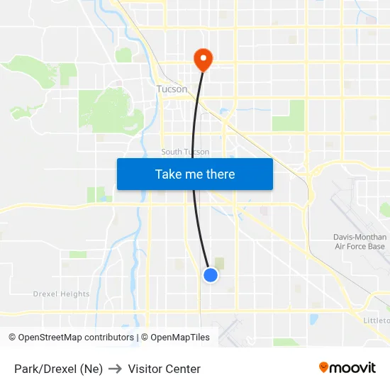Park/Drexel (Ne) to Visitor Center map