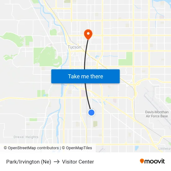 Park/Irvington (Ne) to Visitor Center map