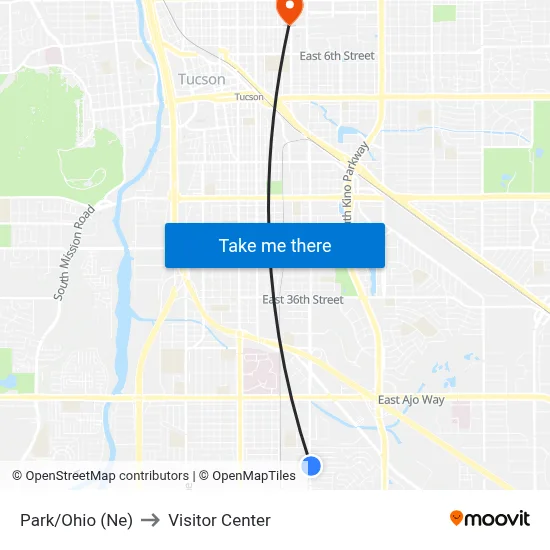 Park/Ohio (Ne) to Visitor Center map