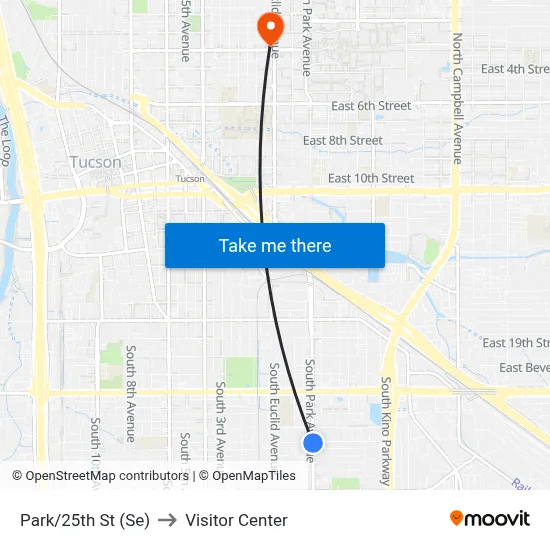 Park/25th St (Se) to Visitor Center map