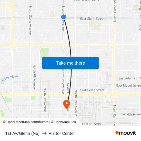 1st Av/Glenn (Ne) to Visitor Center map