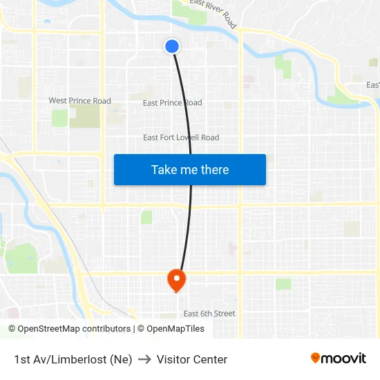 1st Av/Limberlost (Ne) to Visitor Center map