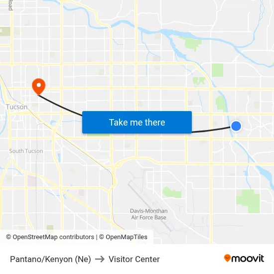 Pantano/Kenyon (Ne) to Visitor Center map