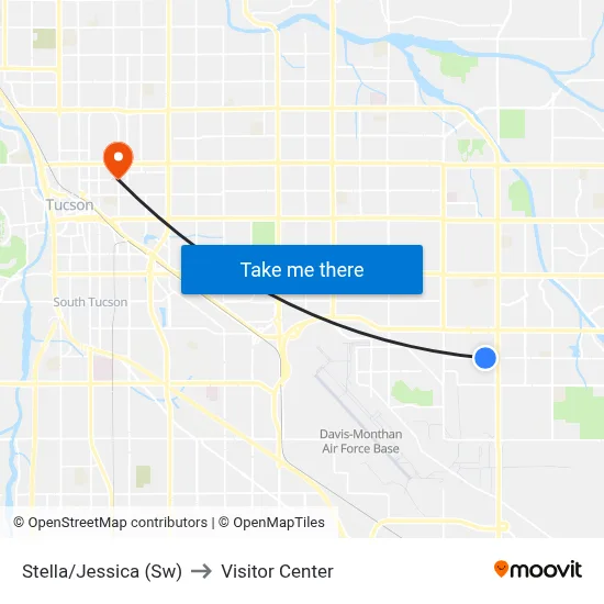 Stella/Jessica (Sw) to Visitor Center map