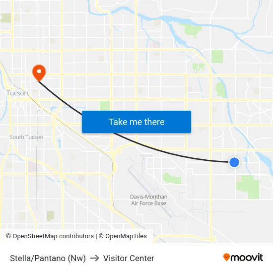 Stella/Pantano (Nw) to Visitor Center map