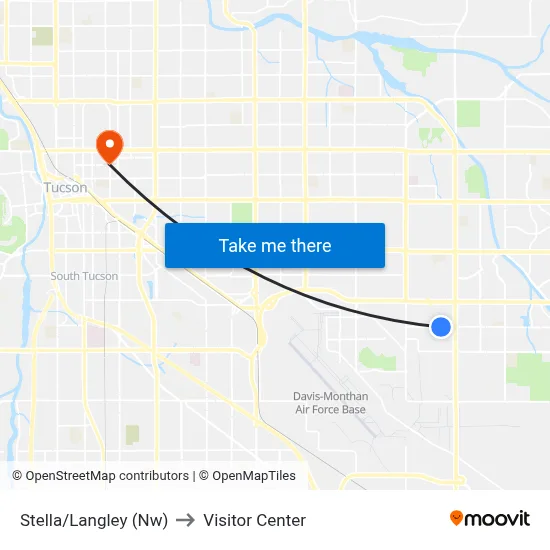 Stella/Langley (Nw) to Visitor Center map
