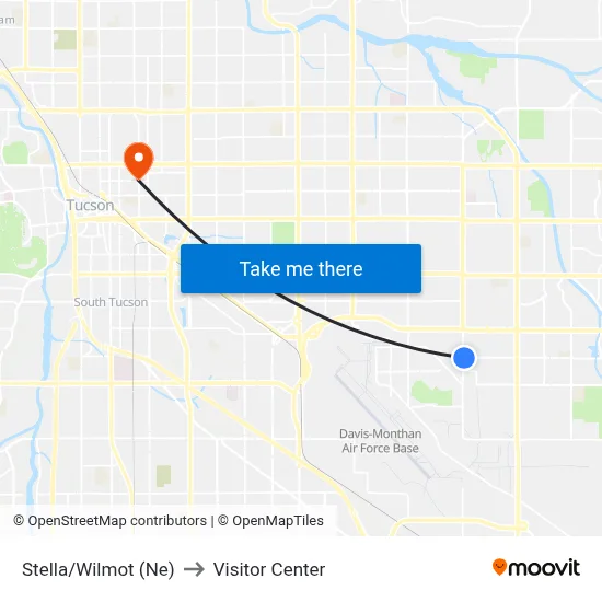 Stella/Wilmot (Ne) to Visitor Center map