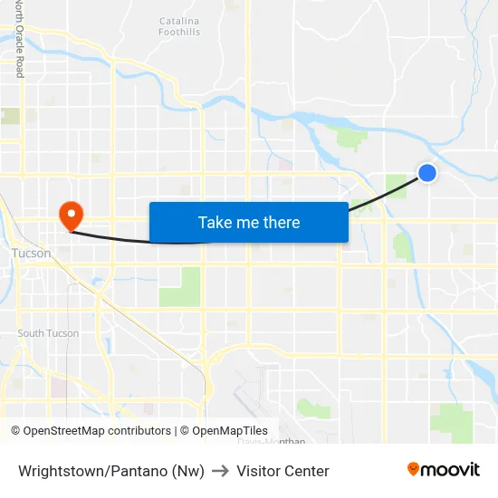 Wrightstown/Pantano (Nw) to Visitor Center map