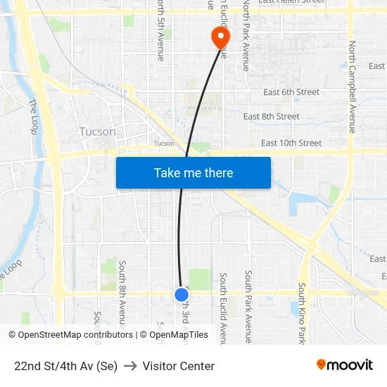 22nd St/4th Av (Se) to Visitor Center map