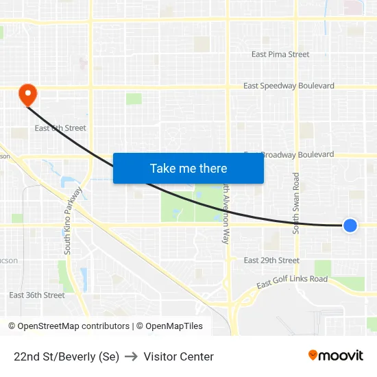 22nd St/Beverly (Se) to Visitor Center map