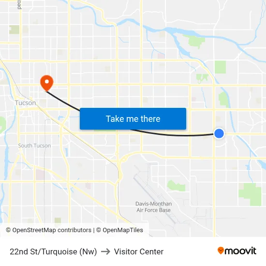 22nd St/Turquoise (Nw) to Visitor Center map