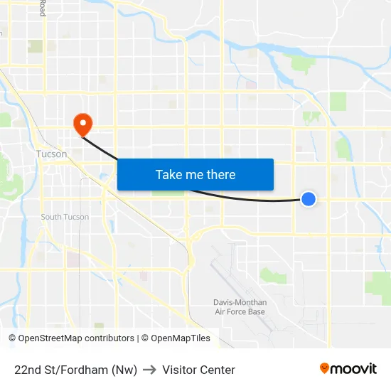 22nd St/Fordham (Nw) to Visitor Center map