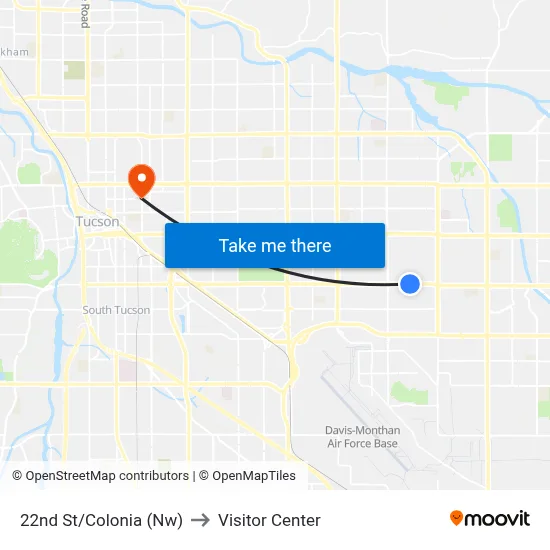 22nd St/Colonia (Nw) to Visitor Center map