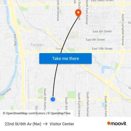 22nd St/6th Av (Nw) to Visitor Center map