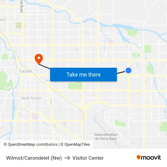 Wilmot/Carondelet (Nw) to Visitor Center map