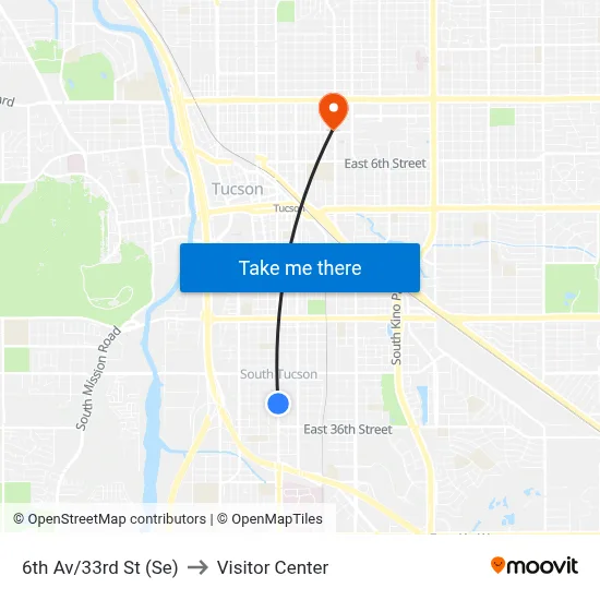 6th Av/33rd St (Se) to Visitor Center map