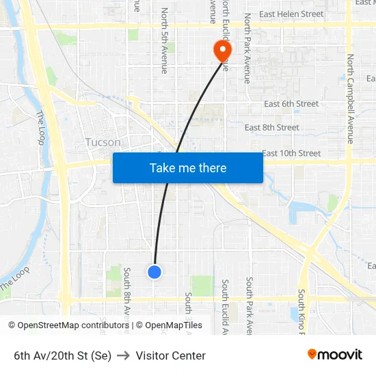 6th Av/20th St (Se) to Visitor Center map