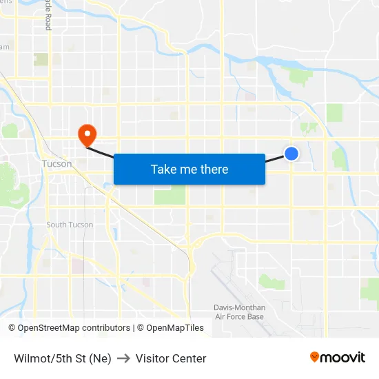 Wilmot/5th St (Ne) to Visitor Center map