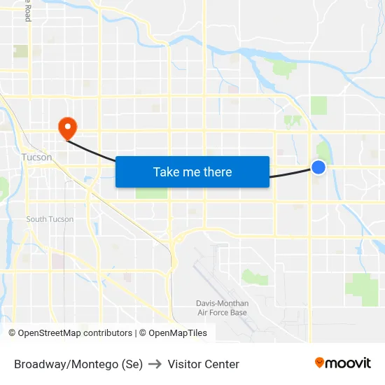 Broadway/Montego (Se) to Visitor Center map