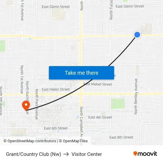 Grant/Country Club (Nw) to Visitor Center map