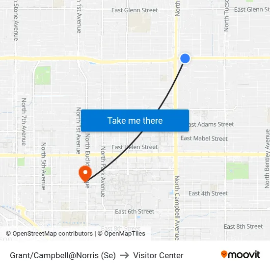 Grant/Campbell@Norris (Se) to Visitor Center map