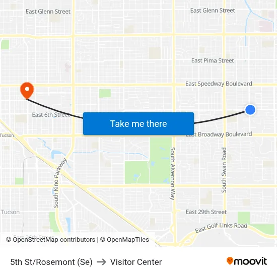 5th St/Rosemont (Se) to Visitor Center map
