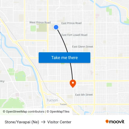 Stone/Yavapai (Ne) to Visitor Center map