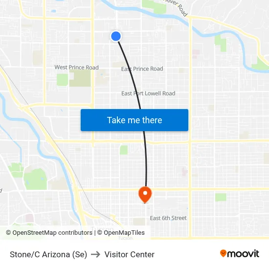 Stone/C Arizona (Se) to Visitor Center map