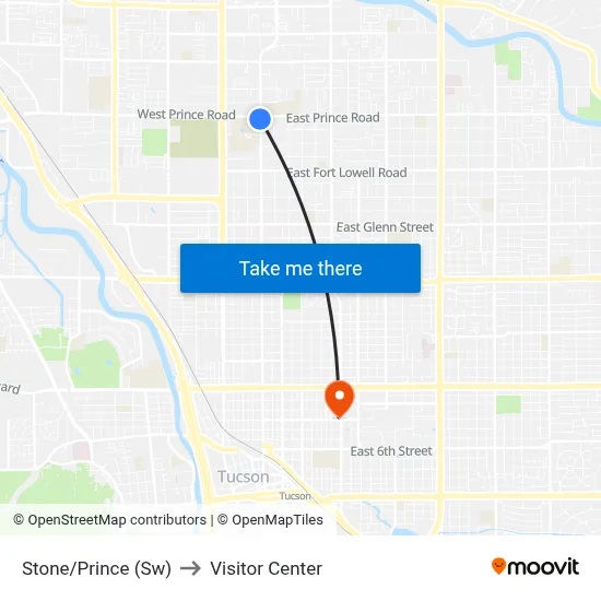 Stone/Prince (Sw) to Visitor Center map