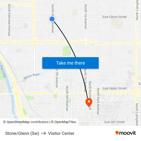Stone/Glenn (Sw) to Visitor Center map