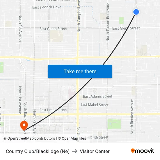 Country Club/Blacklidge (Ne) to Visitor Center map