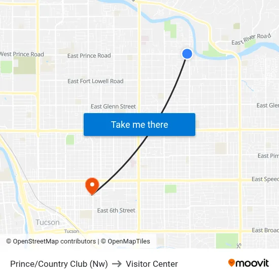 Prince/Country Club (Nw) to Visitor Center map