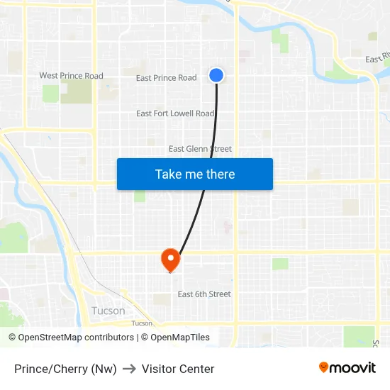 Prince/Cherry (Nw) to Visitor Center map