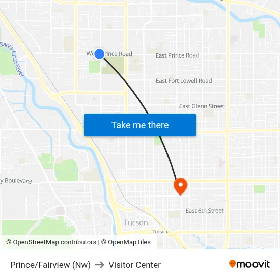 Prince/Fairview (Nw) to Visitor Center map
