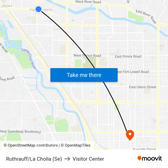 Ruthrauff/La Cholla (Se) to Visitor Center map