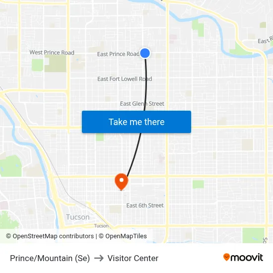 Prince/Mountain (Se) to Visitor Center map