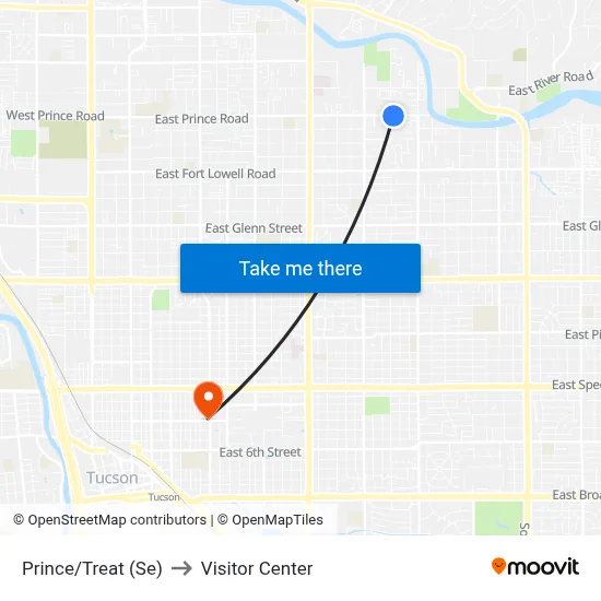 Prince/Treat (Se) to Visitor Center map