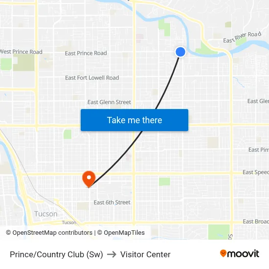 Prince/Country Club (Sw) to Visitor Center map