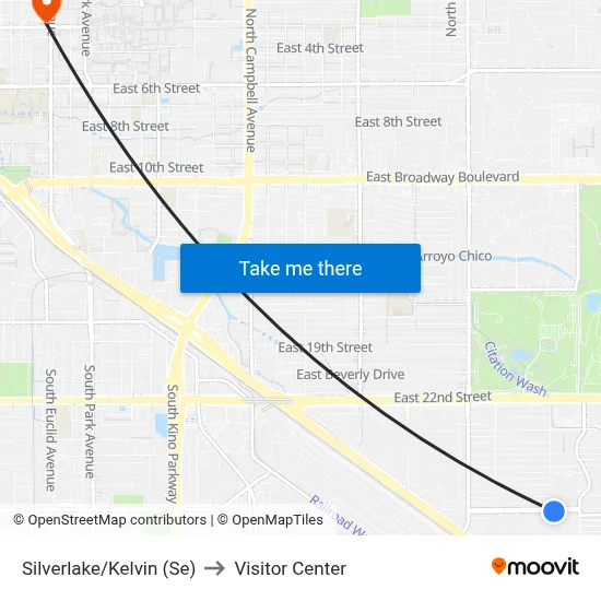Silverlake/Kelvin (Se) to Visitor Center map