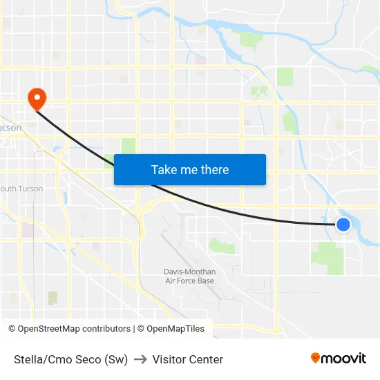 Stella/Cmo Seco (Sw) to Visitor Center map