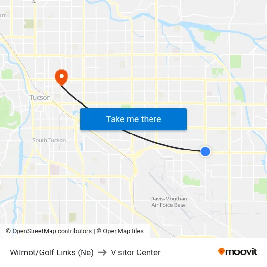 Wilmot/Golf Links (Ne) to Visitor Center map