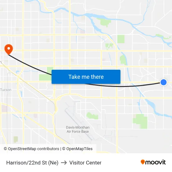 Harrison/22nd St (Ne) to Visitor Center map