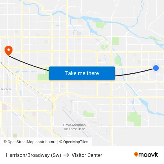 Harrison/Broadway (Sw) to Visitor Center map