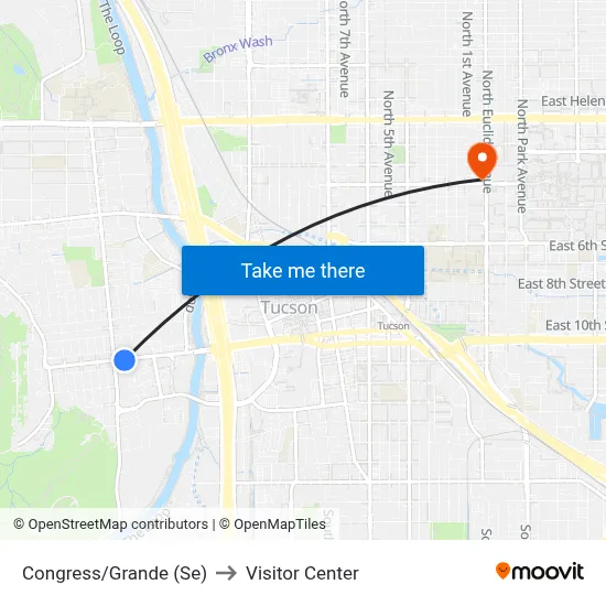 Congress/Grande (Se) to Visitor Center map